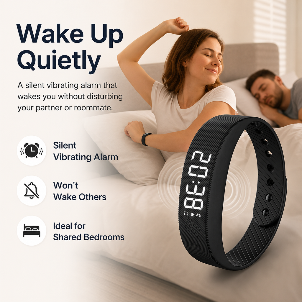 Silent Vibrating Alarm Watch for Deep Sleepers