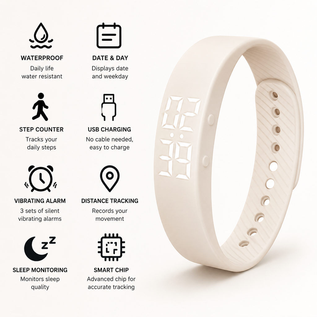 Silent Vibrating Alarm Watch for Deep Sleepers
