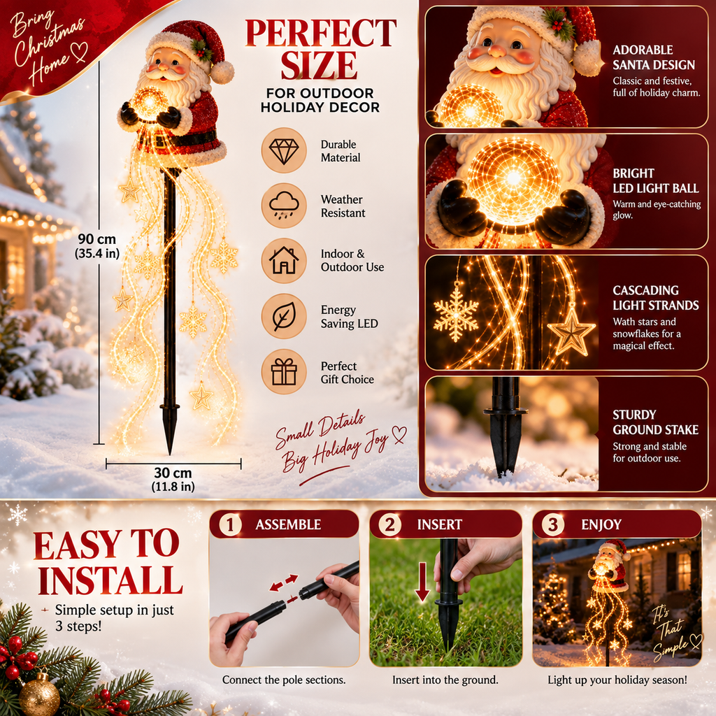 Magical Santa Light Stake dimensions
