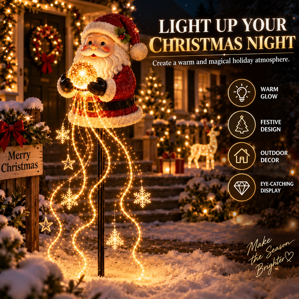 Magical Santa Light Stake scene