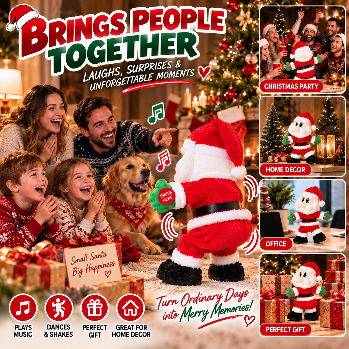 Dancing Santa for festive gatherings and Christmas displays